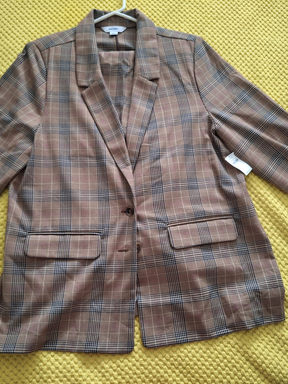 Old Navy Brown Plaid 2-piece Pant Suit